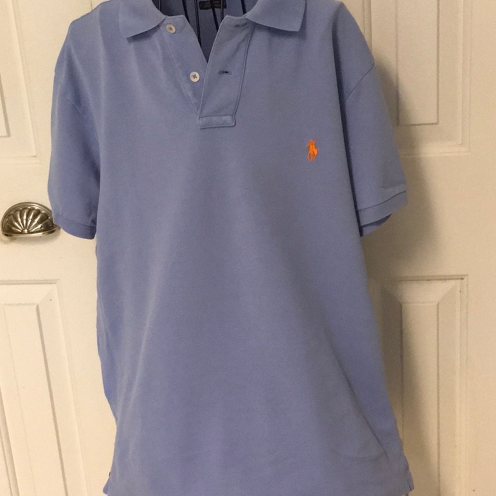 Polo Ralph Lauren, two button polo, shirt, size medium blue